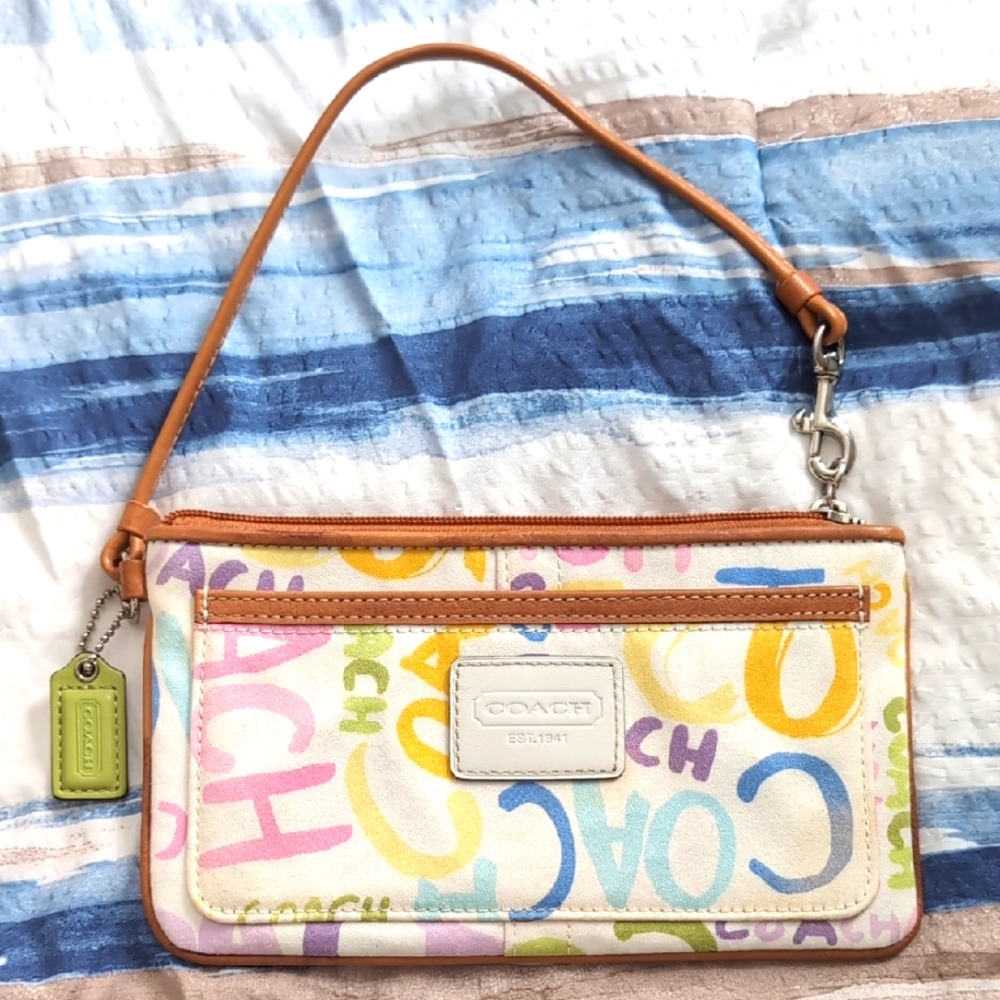 Coach Poppy Multicolor Wristlet Bag